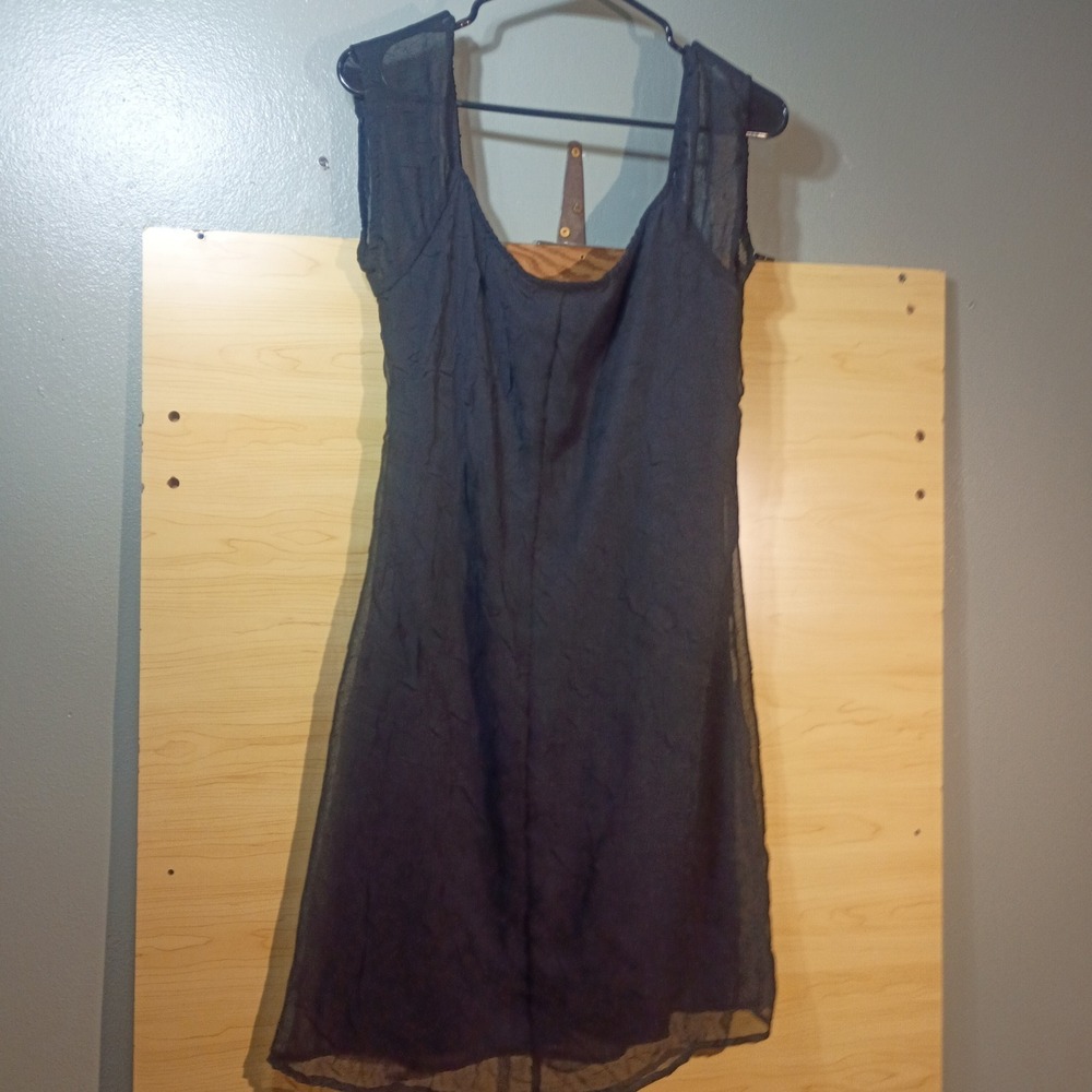 No Boundaries Mini Dress Women 7/9 Black Sheer Overlay Empire Waist